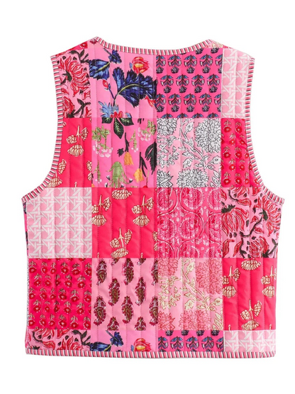 Quilted Vests- Eclectic Quilted Tie Vest- - IndioGear.com