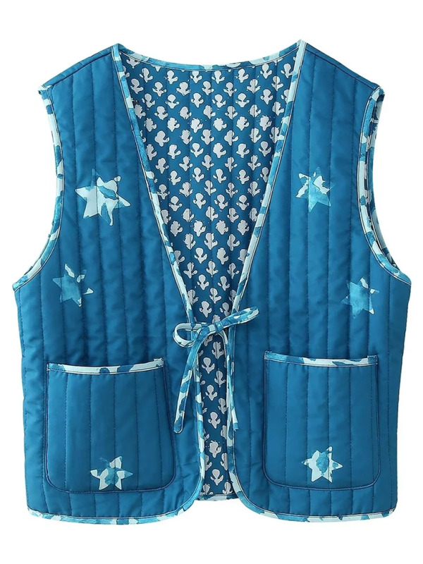 Quilted Vests- Versatile Floral Quilted Vest- - IndioGear.com