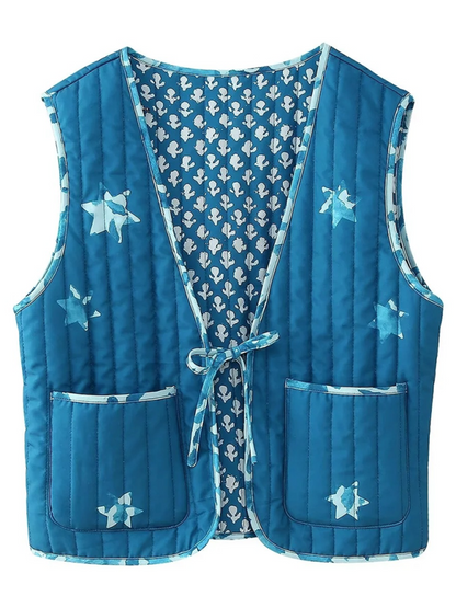 Quilted Vests- Versatile Floral Quilted Vest- - IndioGear.com