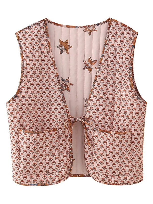 Quilted Vests- Versatile Floral Quilted Vest- - IndioGear.com