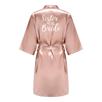 Robes- Custome Luxury Bridal Party Silk Satin Robe for Bride & Bridesmaids- Peach Blush 14- IndioGear Women Clothing