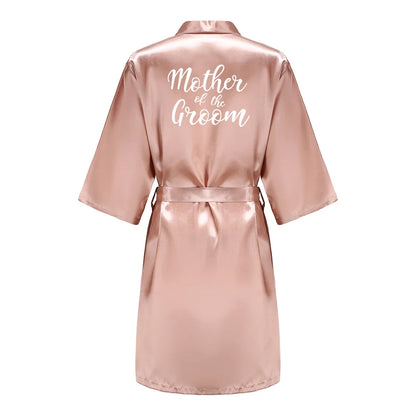 Robes- Custome Luxury Bridal Party Silk Satin Robe for Bride & Bridesmaids- - IndioGear Women Clothing