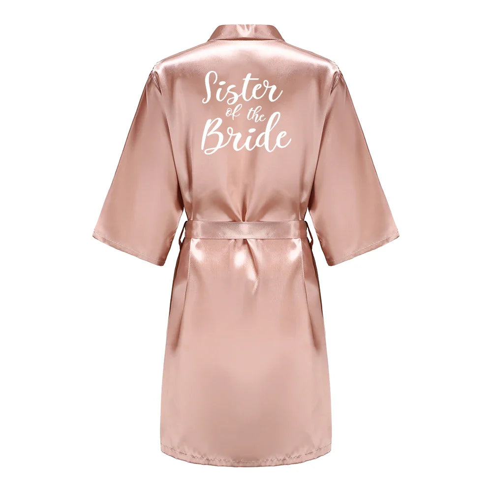 Robes- Custome Luxury Bridal Party Silk Satin Robe for Bride & Bridesmaids- - IndioGear Women Clothing