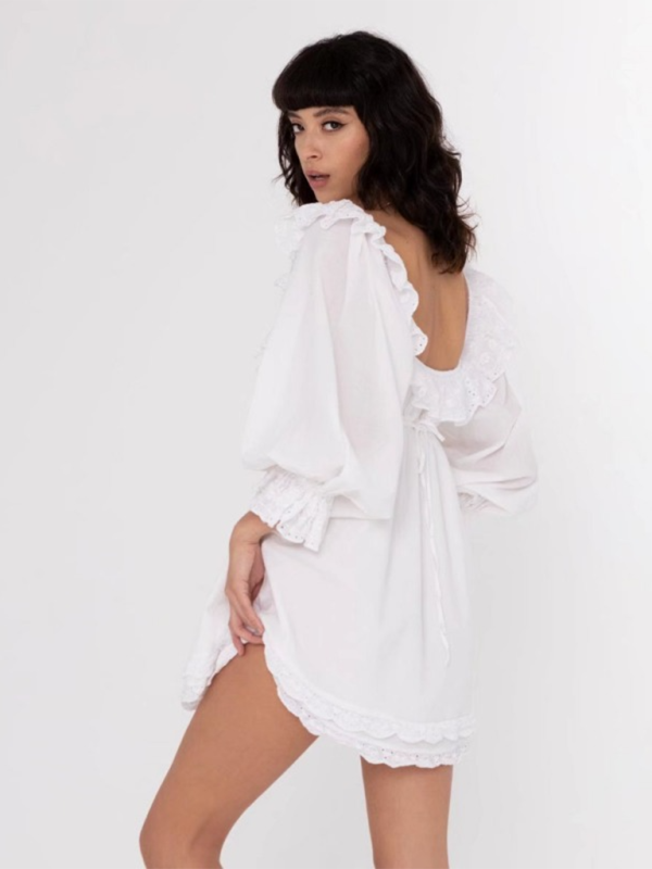 Romantic Dresses- Romantic Summer Dreamy White Lace Mini Dress- - IndioGear.com