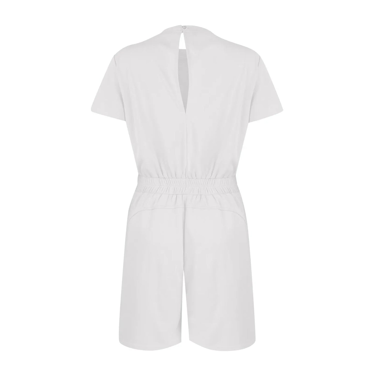 Rompers- Casual Women's Gathered-Waist Romper - Tee Playsuit- - IndioGear.com