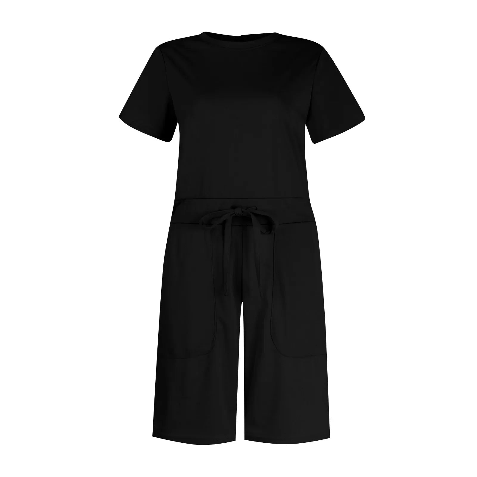 Rompers- Casual Women's Gathered-Waist Romper - Tee Playsuit- - IndioGear.com