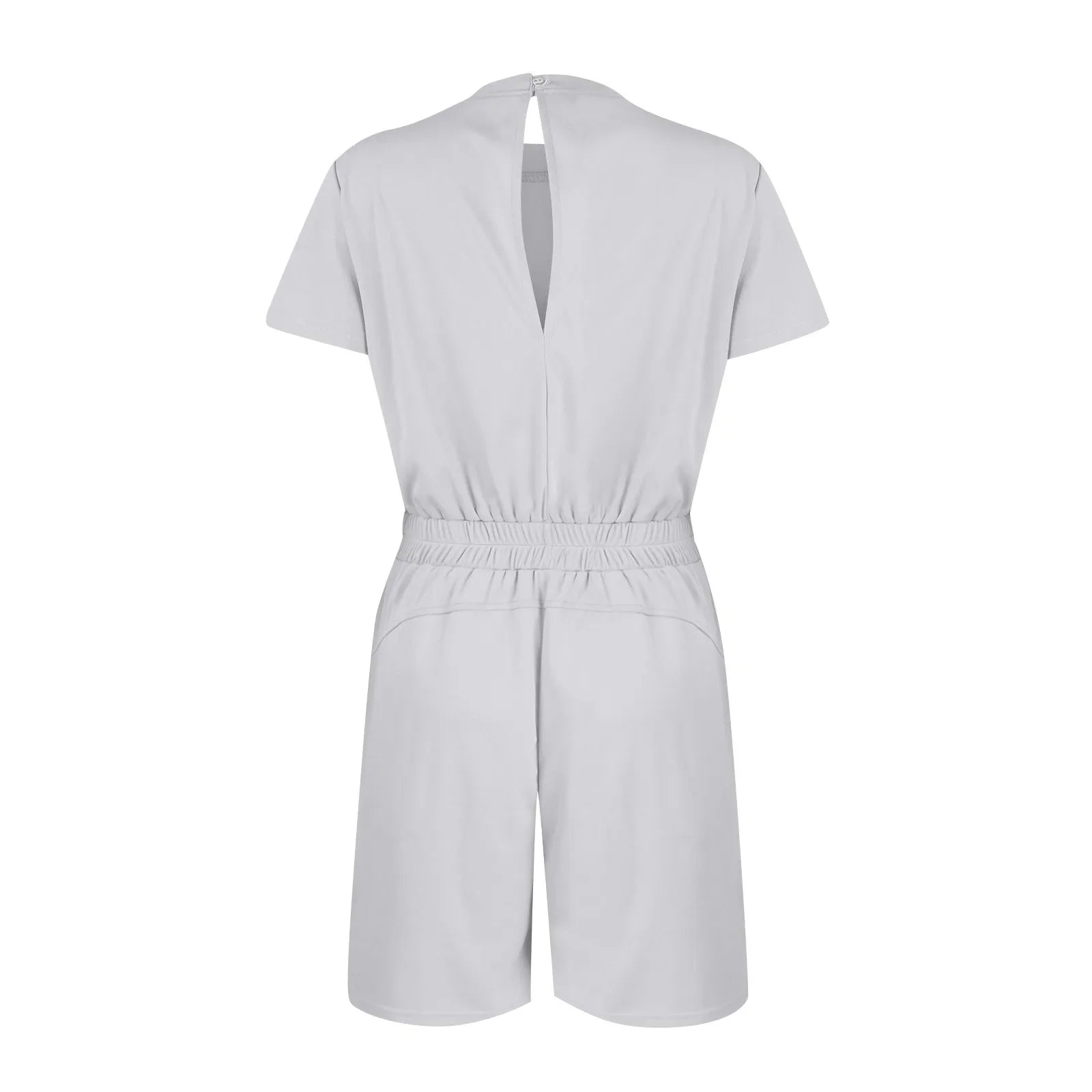 Rompers- Casual Women's Gathered-Waist Romper - Tee Playsuit- - IndioGear.com