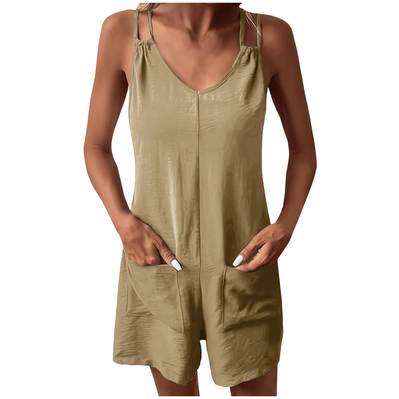 Rompers- Essential Summer Lounger Playsuit Casual Romper- - IndioGear Women Clothing