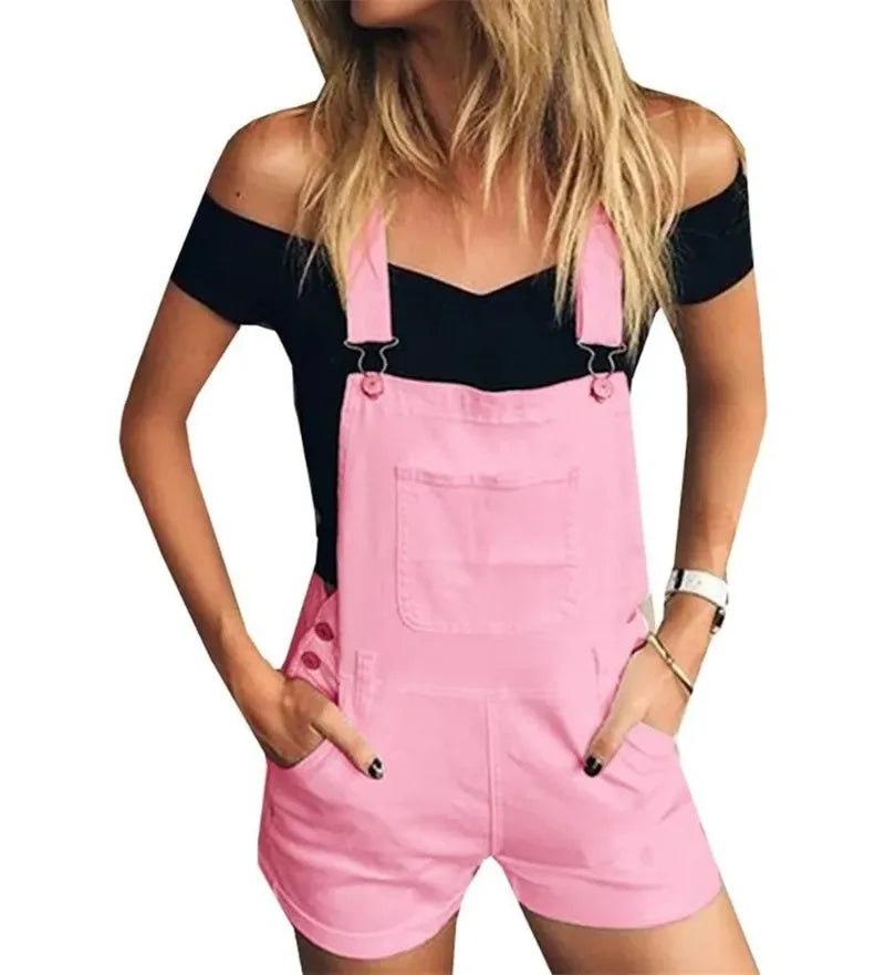 Rompers- Summer Essentials Rompers - Denim Bib Short Overalls- - IndioGear.com