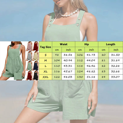 Rompers- Wide-Shorts Bib Playsuit for Women- - IndioGear.com