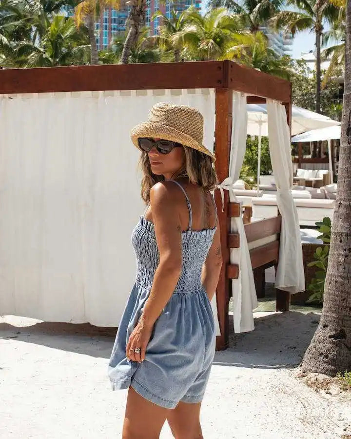 Rompers- Women Denim Playsuit for Outdoor Adventures- - IndioGear.com