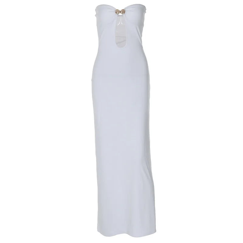 Runway Dresses- Women's Runway Cutout Tube Maxi Dress for Summer Parties- - IndioGear.com