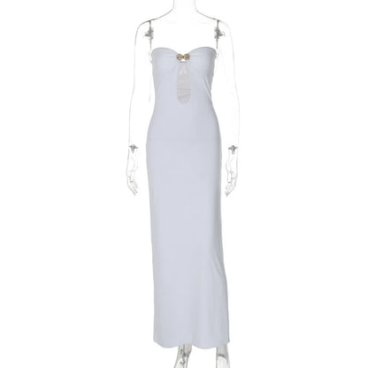 Runway Dresses- Women's Runway Cutout Tube Maxi Dress for Summer Parties- - IndioGear.com