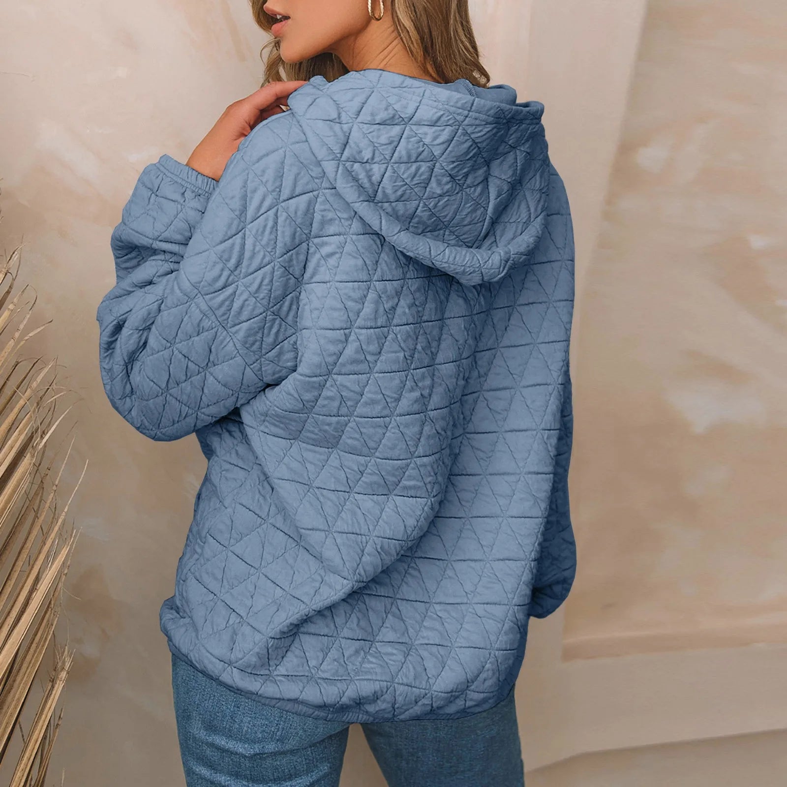 Sweatshirts- Sweatshirt Quilted Hoodie Kangaroo Pouch- - IndioGear.com