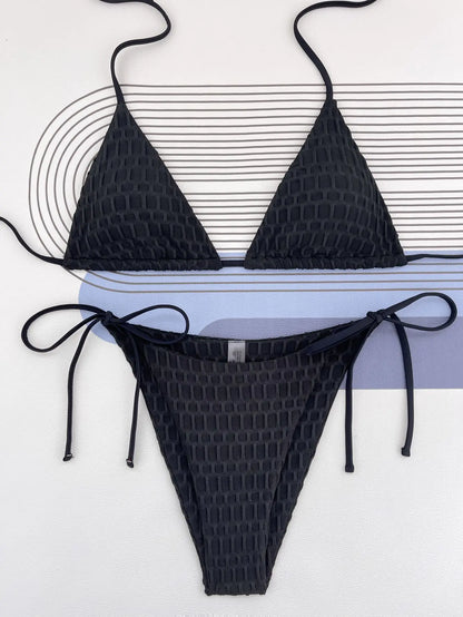 Swimwear- Women's Contrast Binding Swimsuit - Sparkle String Bikini- - IndioGear.com