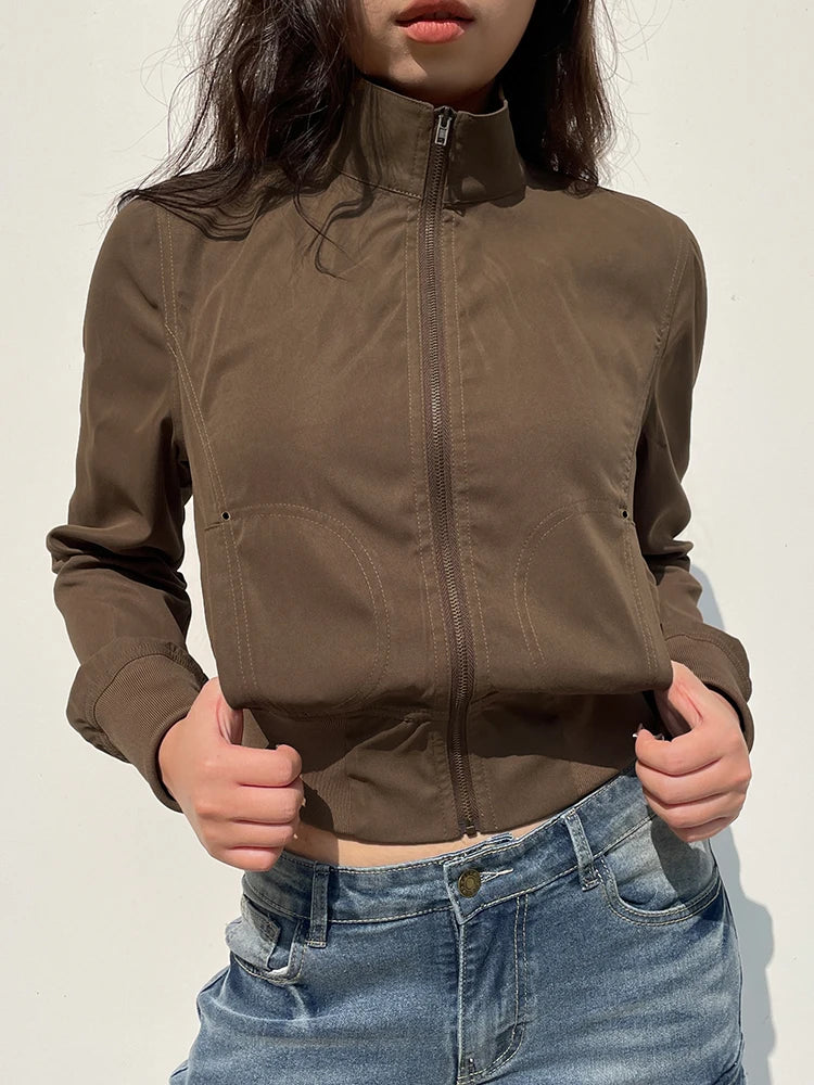 Bomber Jackets- Cropped Bomber Jacket Snug Fit- - IndioGear.com