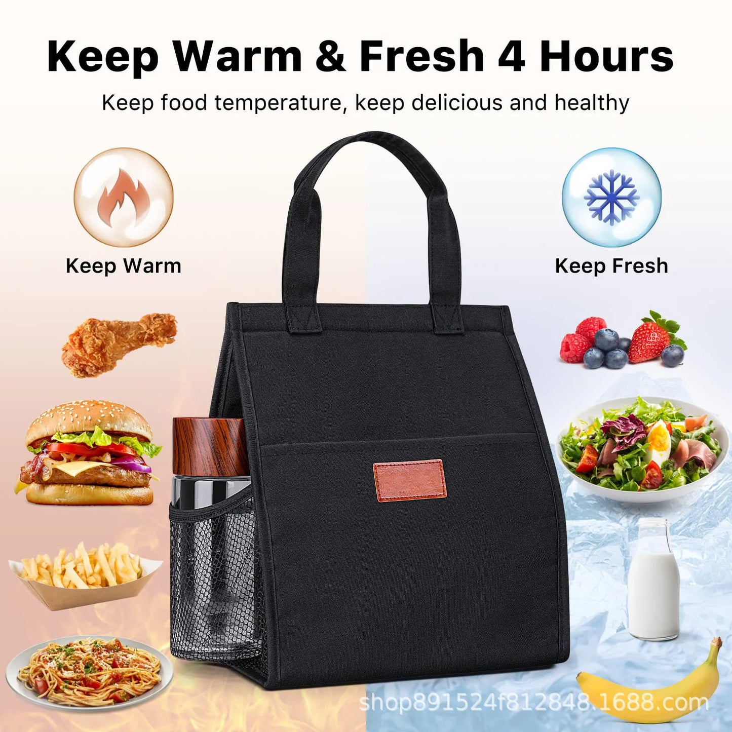 Insulated Tote Bags- UrbanEase Chic Insulated Lunch Tote- - IndioGear Women Clothing