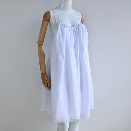 Women Flowy White Dress