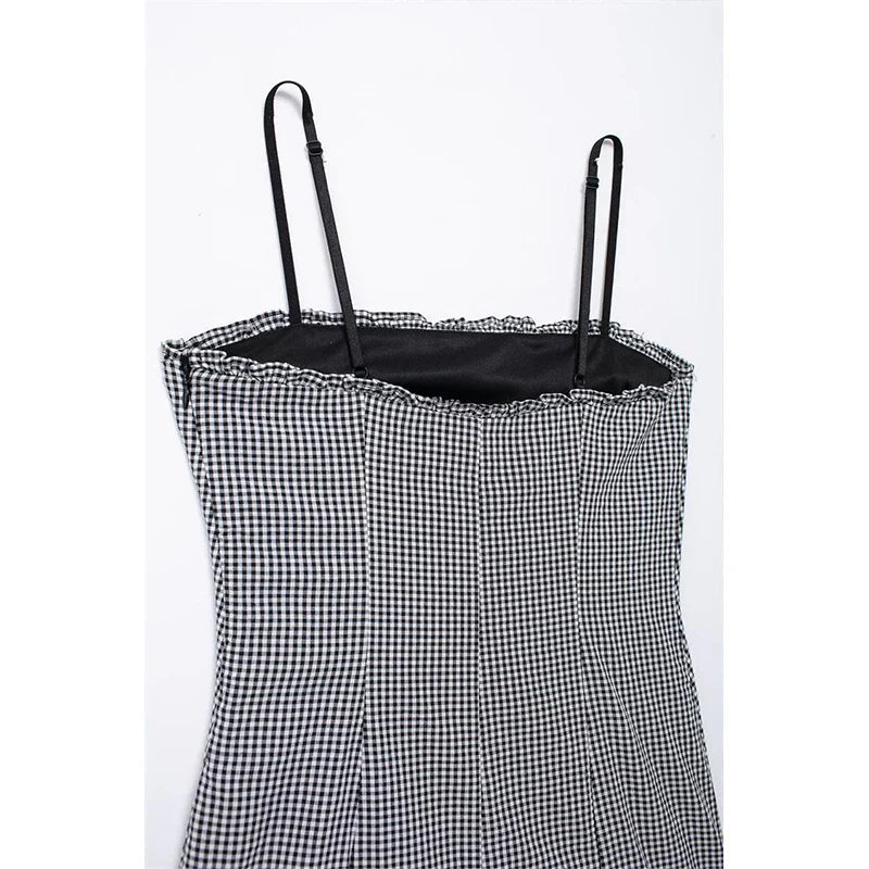 Casual Dresses- Gingham Cami Day Dress for Outdoor Festivities- - IndioGear Women Clothing