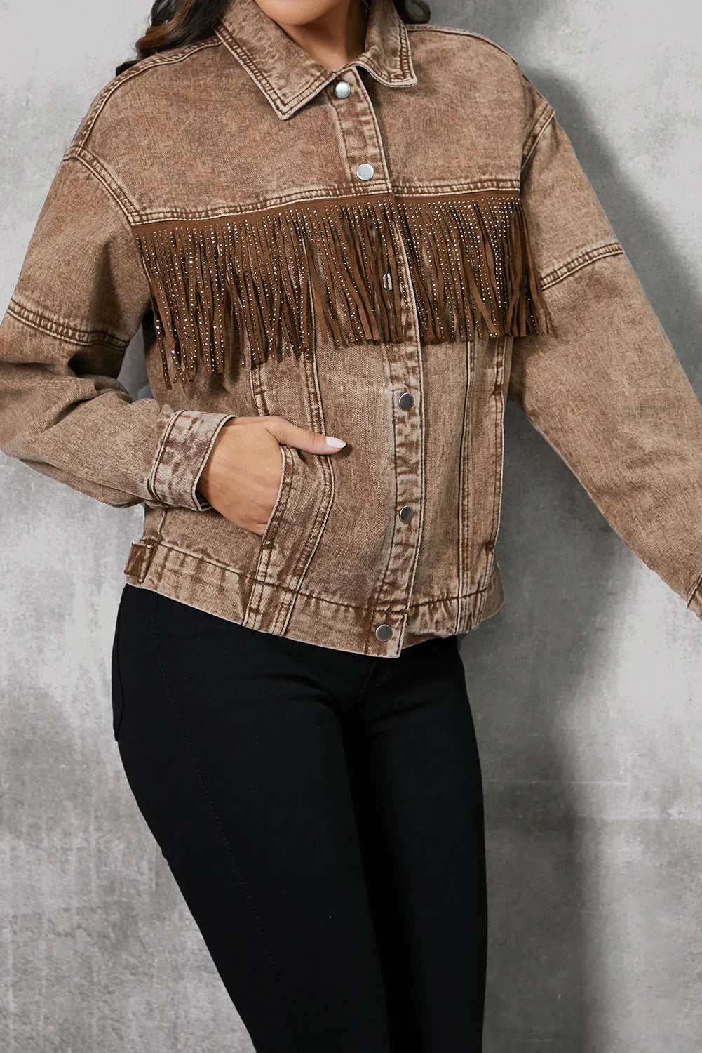 Denim Jackets- Retro Denim Women Jacket Autumn Winter Frills- - IndioGear.com