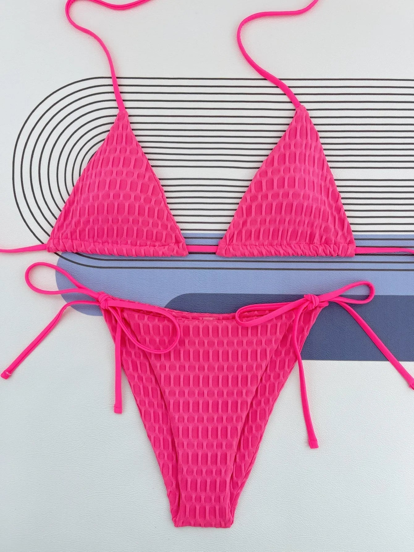 Swimwear- Women's Contrast Binding Swimsuit - Sparkle String Bikini- - IndioGear.com