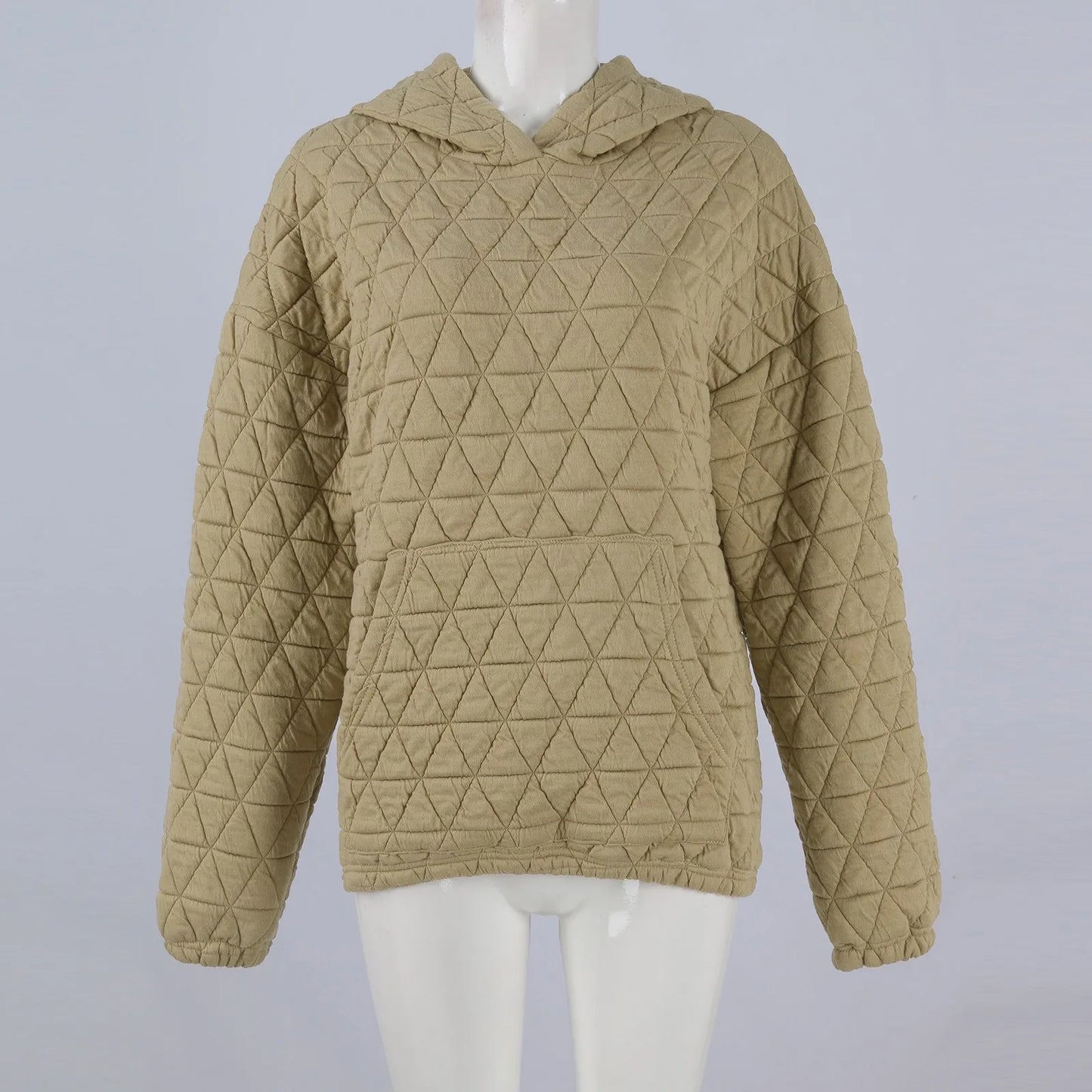 Sweatshirts- Sweatshirt Quilted Hoodie Kangaroo Pouch- - IndioGear.com