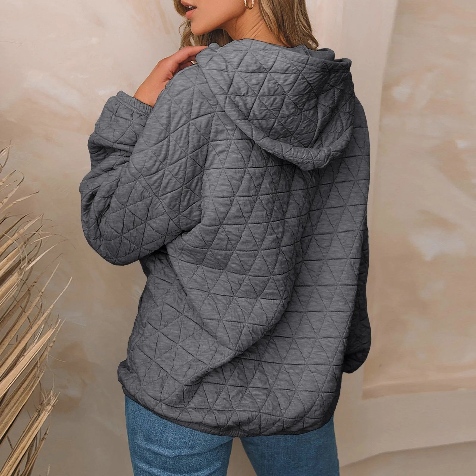 Sweatshirts- Sweatshirt Quilted Hoodie Kangaroo Pouch- - IndioGear.com