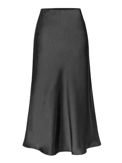 Satin Skirts - Classy Satin Midi Skirt