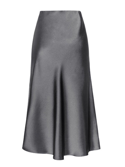 Satin Skirts - Classy Satin Midi Skirt