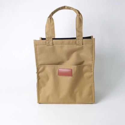 Insulated Tote Bags- UrbanEase Chic Insulated Lunch Tote- Khaki- IndioGear Women Clothing