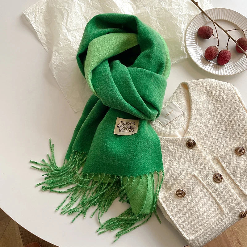 Scarfs- Faux Cashmere Pashmina Scarves Soft Scarf- Green- IndioGear.com