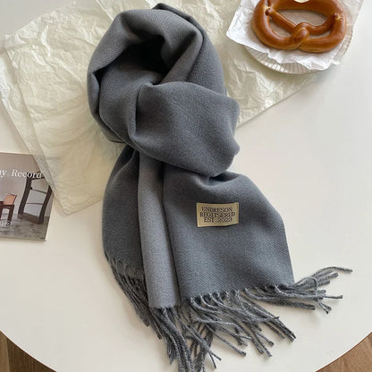 Scarfs- Faux Cashmere Pashmina Scarves Soft Scarf- Dark Gray- IndioGear.com