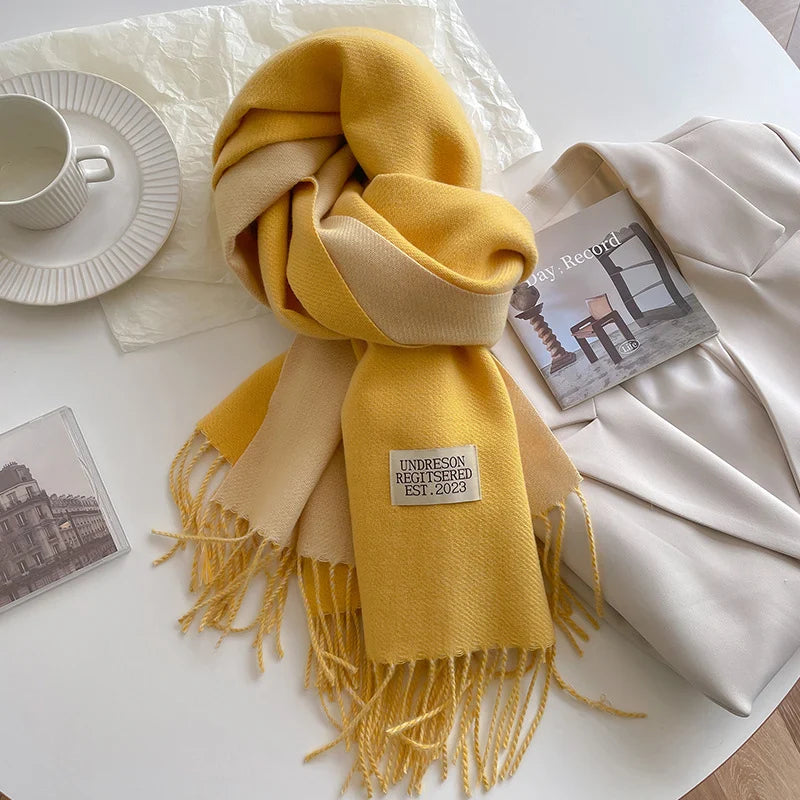 Scarfs- Faux Cashmere Pashmina Scarves Soft Scarf- Yellow- IndioGear.com