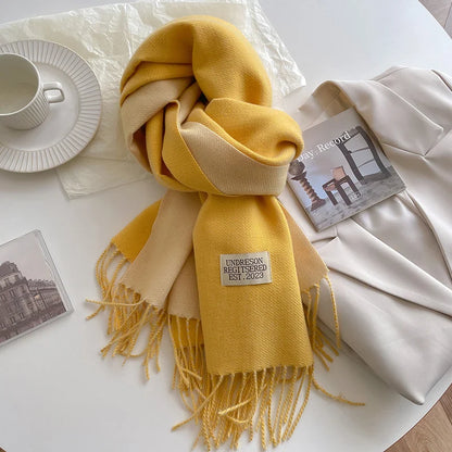 Scarfs- Faux Cashmere Pashmina Scarves Soft Scarf- Yellow- IndioGear.com