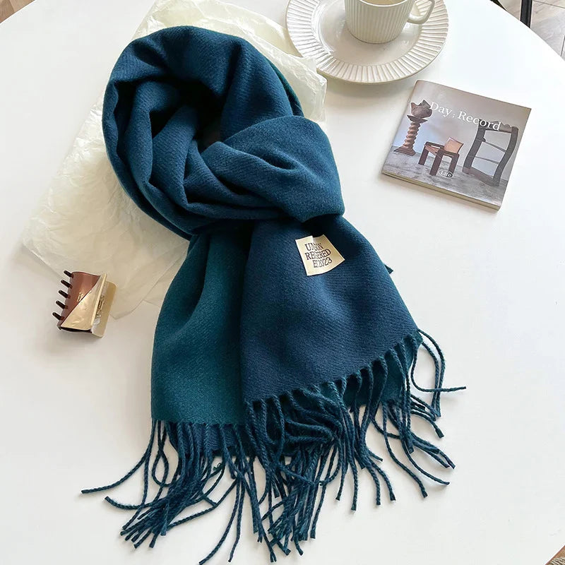 Scarfs- Faux Cashmere Pashmina Scarves Soft Scarf- Dark Slate Blue- IndioGear.com