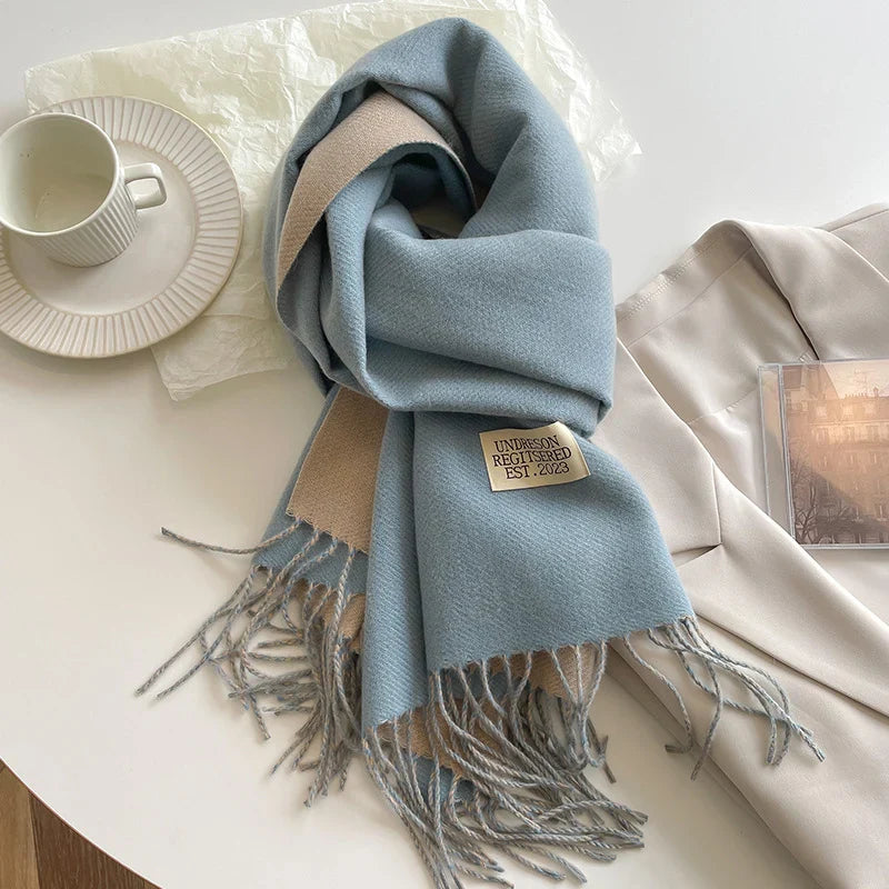 Scarfs- Faux Cashmere Pashmina Scarves Soft Scarf- Relaxing Blue- IndioGear.com