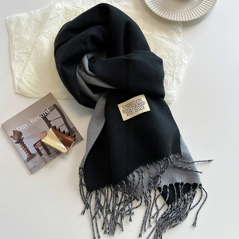 Scarfs- Faux Cashmere Pashmina Scarves Soft Scarf- Black- IndioGear.com