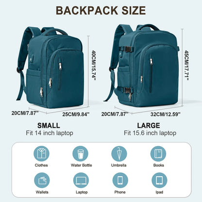 Laptop Carrier- CitySlicker Chic High-Capacity Travel Pack- Peacock Blue- IndioGear Women Clothing