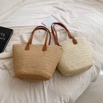 Handbags- Women's Essential Straw Beach Bag- - IndioGear.com