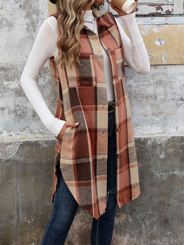 Shackets- Layering Favorite Plaid Vest Shacket for Women- - IndioGear.com