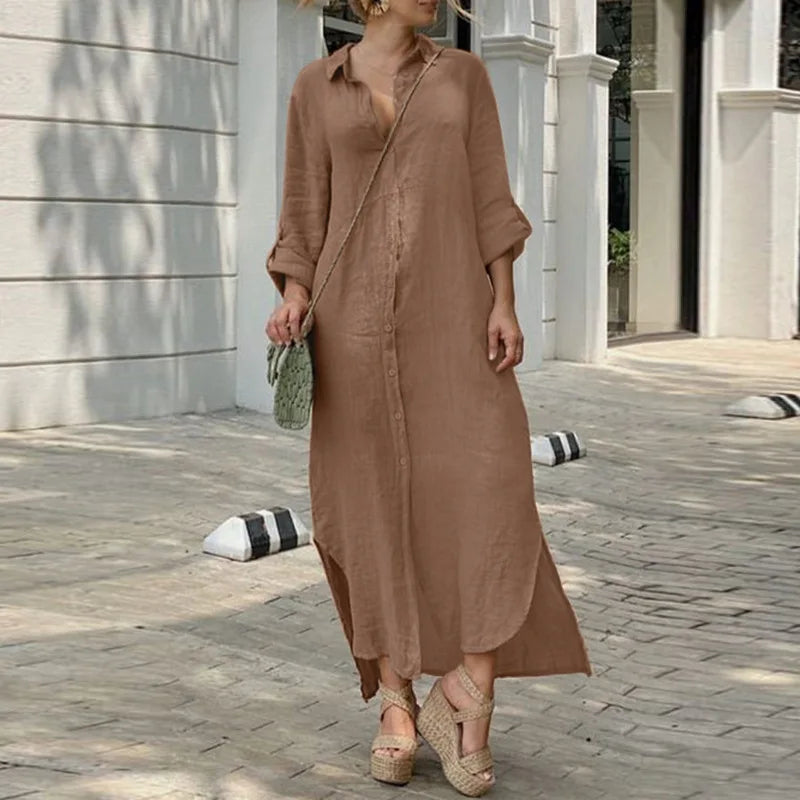 Robe midi à col parfaite pour un usage quotidien