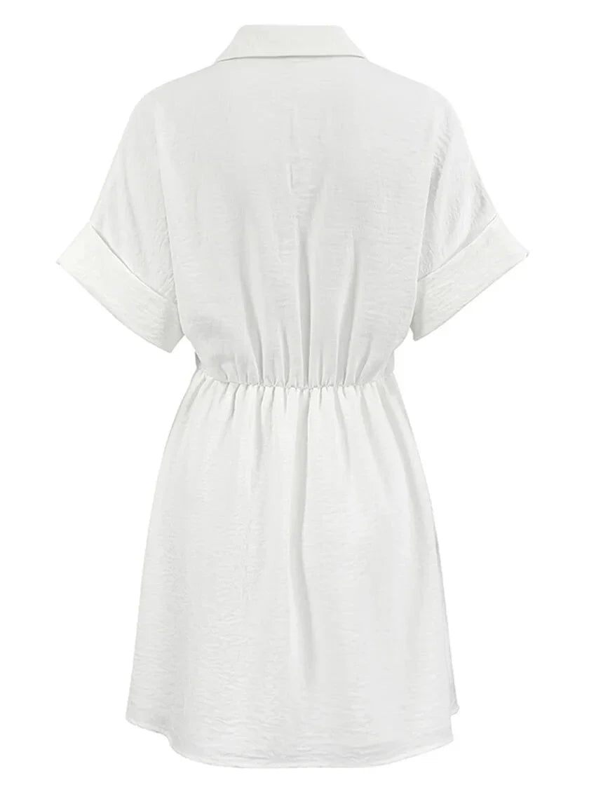 Shirt Dresses- Women Office Summer Shirt Dress- - IndioGear.com