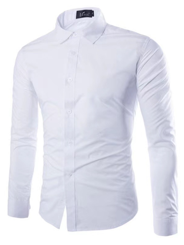 Shirts- Collared Classics Long Sleeve Shirt for Men- White- IndioGear.com