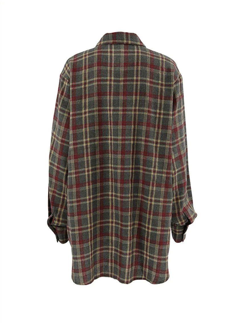 Shirts- Essential Autumn Layer Cozy Plaid Tartan Shirt for Women- - Chuzko Women Clothing