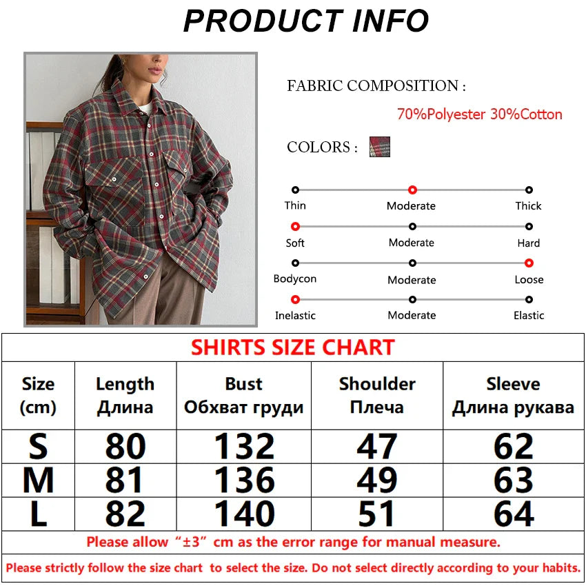 Shirts- Essential Autumn Layer Cozy Plaid Tartan Shirt for Women- - Chuzko Women Clothing