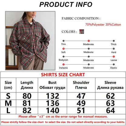 Shirts- Essential Autumn Layer Cozy Plaid Tartan Shirt for Women- - Chuzko Women Clothing