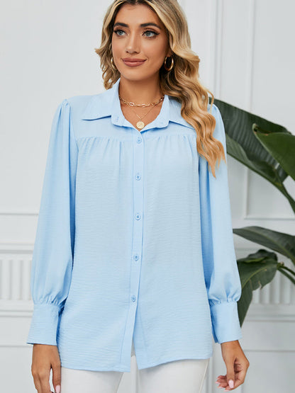 Shirts- Office-to-Evening Blouse Structured Drape Shirt- - IndioGear.com