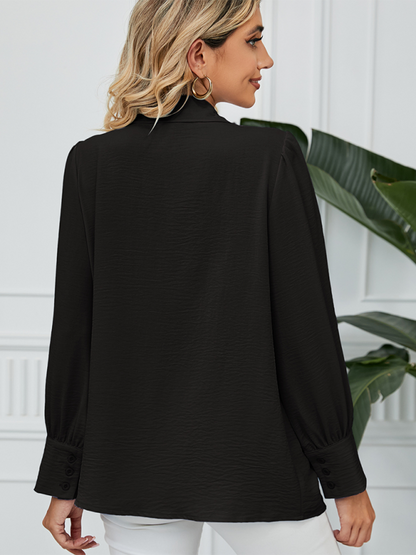 Shirts- Office-to-Evening Blouse Structured Drape Shirt- - IndioGear.com