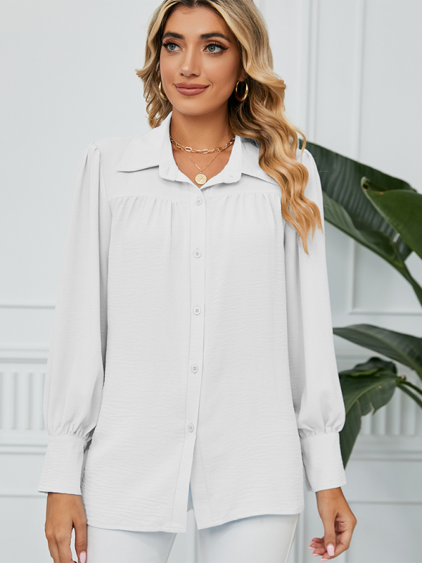 Shirts- Office-to-Evening Blouse Structured Drape Shirt- - IndioGear.com