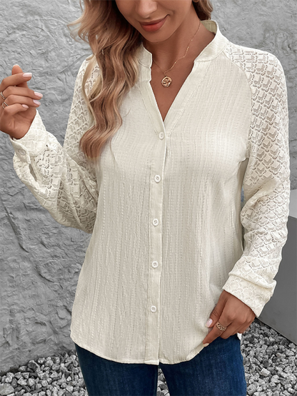 Shirts- The Lace Sleeve Blouse for Women- - IndioGear.com